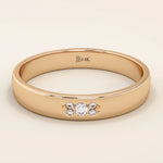 14K SOLID GOLD TINY CLUSTER MOISSANITE WEDDING ALLIANCE BAND FOR WOMEN AND MEN