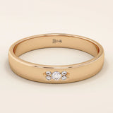 14K SOLID GOLD TINY CLUSTER MOISSANITE WEDDING ALLIANCE BAND FOR WOMEN AND MEN