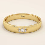 14K SOLID GOLD TINY CLUSTER MOISSANITE WEDDING ALLIANCE BAND FOR WOMEN AND MEN