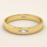 14K SOLID GOLD TINY CLUSTER MOISSANITE WEDDING ALLIANCE BAND FOR WOMEN AND MEN