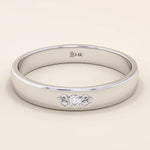14K SOLID GOLD TINY CLUSTER MOISSANITE WEDDING ALLIANCE BAND FOR WOMEN AND MEN