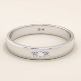 14K SOLID GOLD TINY CLUSTER MOISSANITE WEDDING ALLIANCE BAND FOR WOMEN AND MEN