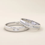 14K SOLID GOLD TINY CLUSTER MOISSANITE WEDDING ALLIANCE BAND FOR WOMEN AND MEN