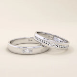 14K SOLID GOLD TINY CLUSTER MOISSANITE WEDDING ALLIANCE BAND FOR WOMEN AND MEN