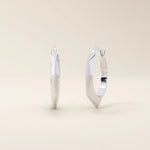 14K SOLID GOLD EDGE HEXAGON HOOP EARRINGS FOR WOMEN