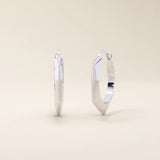 14K SOLID GOLD EDGE HEXAGON HOOP EARRINGS FOR WOMEN