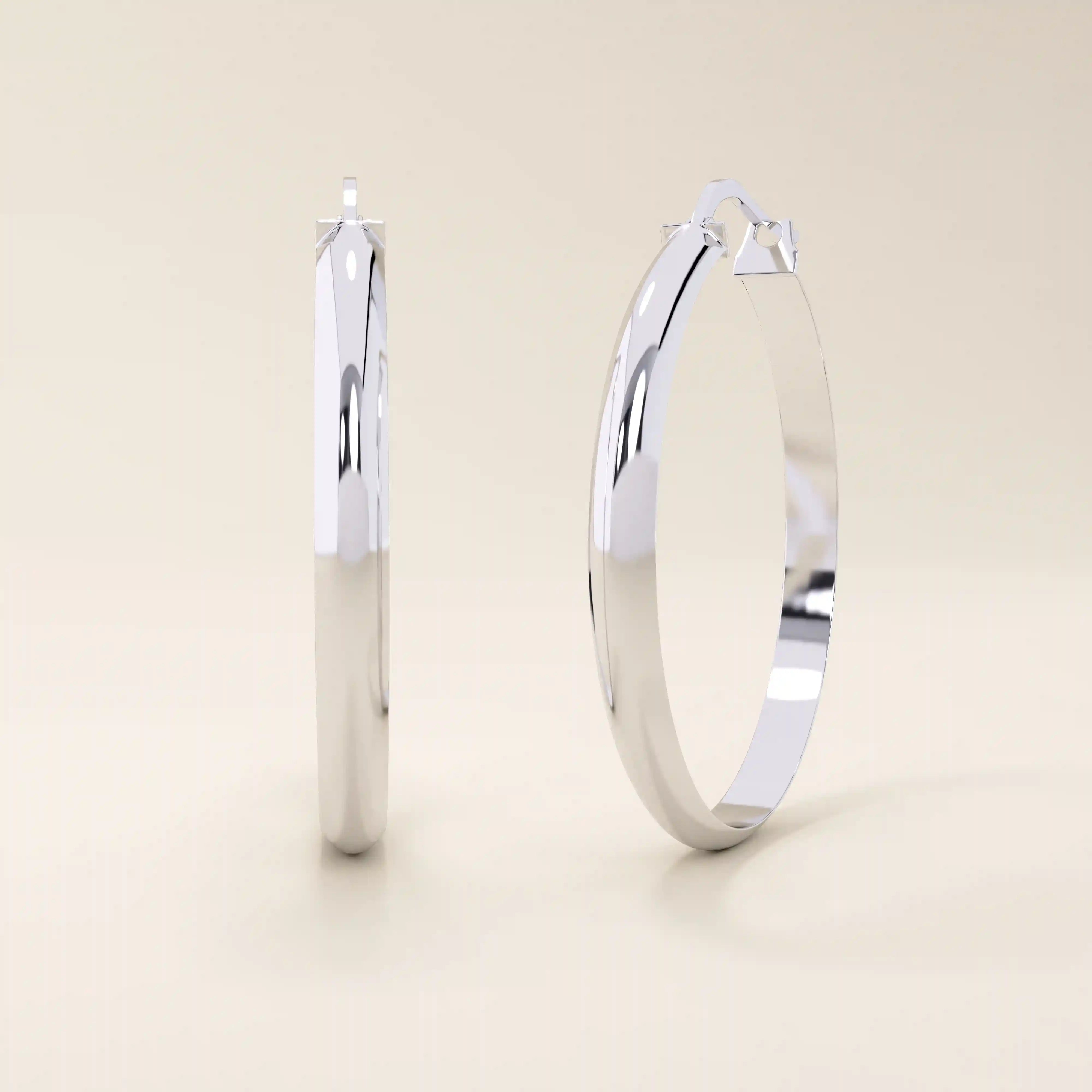 14k solid gold classic large hoop earrings
