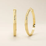 14k solid gold classic large hoop earrings