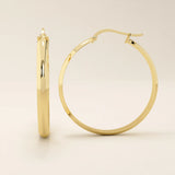 14k solid gold classic large hoop earrings