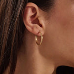 14k solid gold classic large hoop earrings