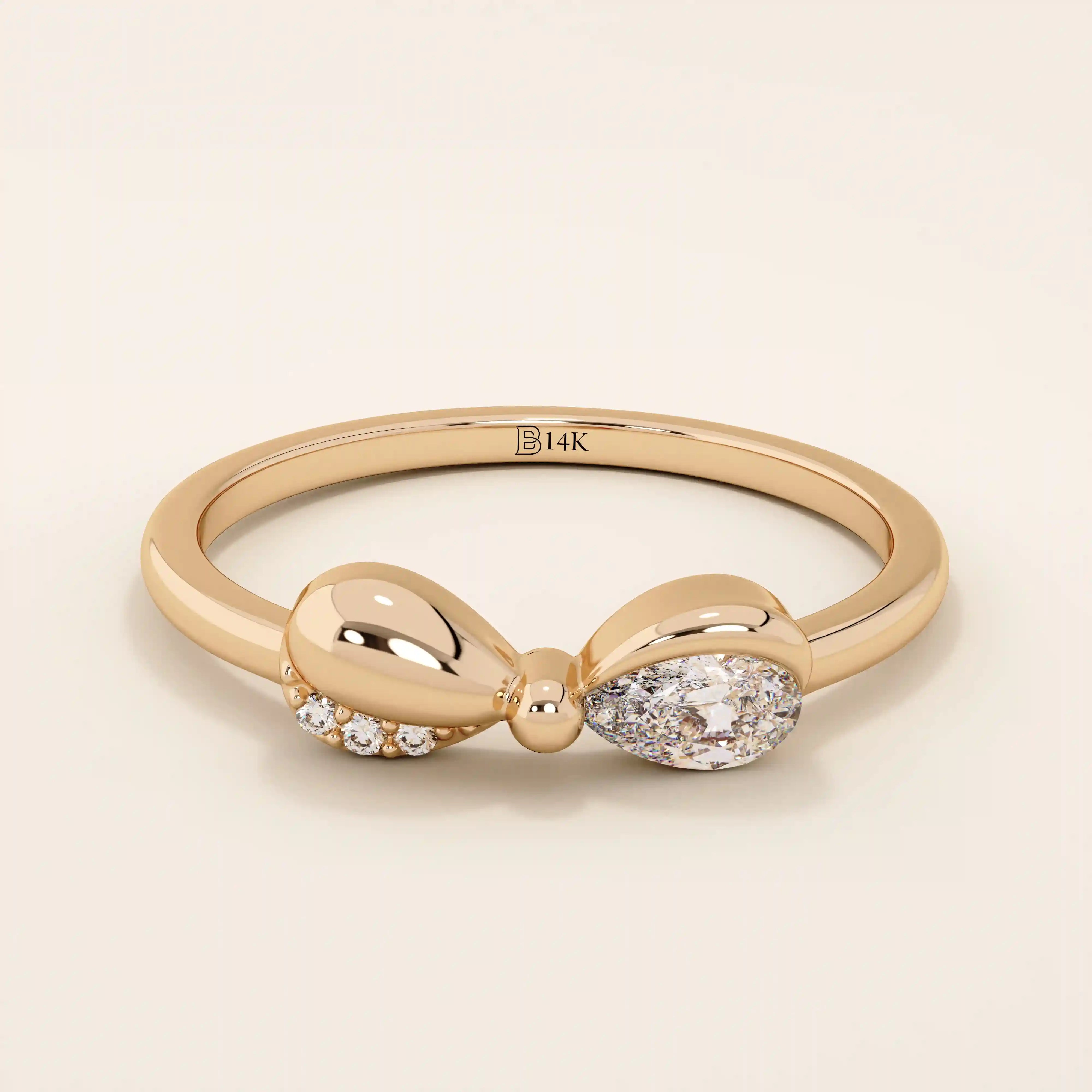 14k ribbon stacking ring in gold 