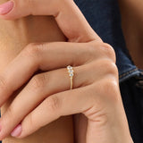 14k Gold Beaded Trio Vermeil Ring