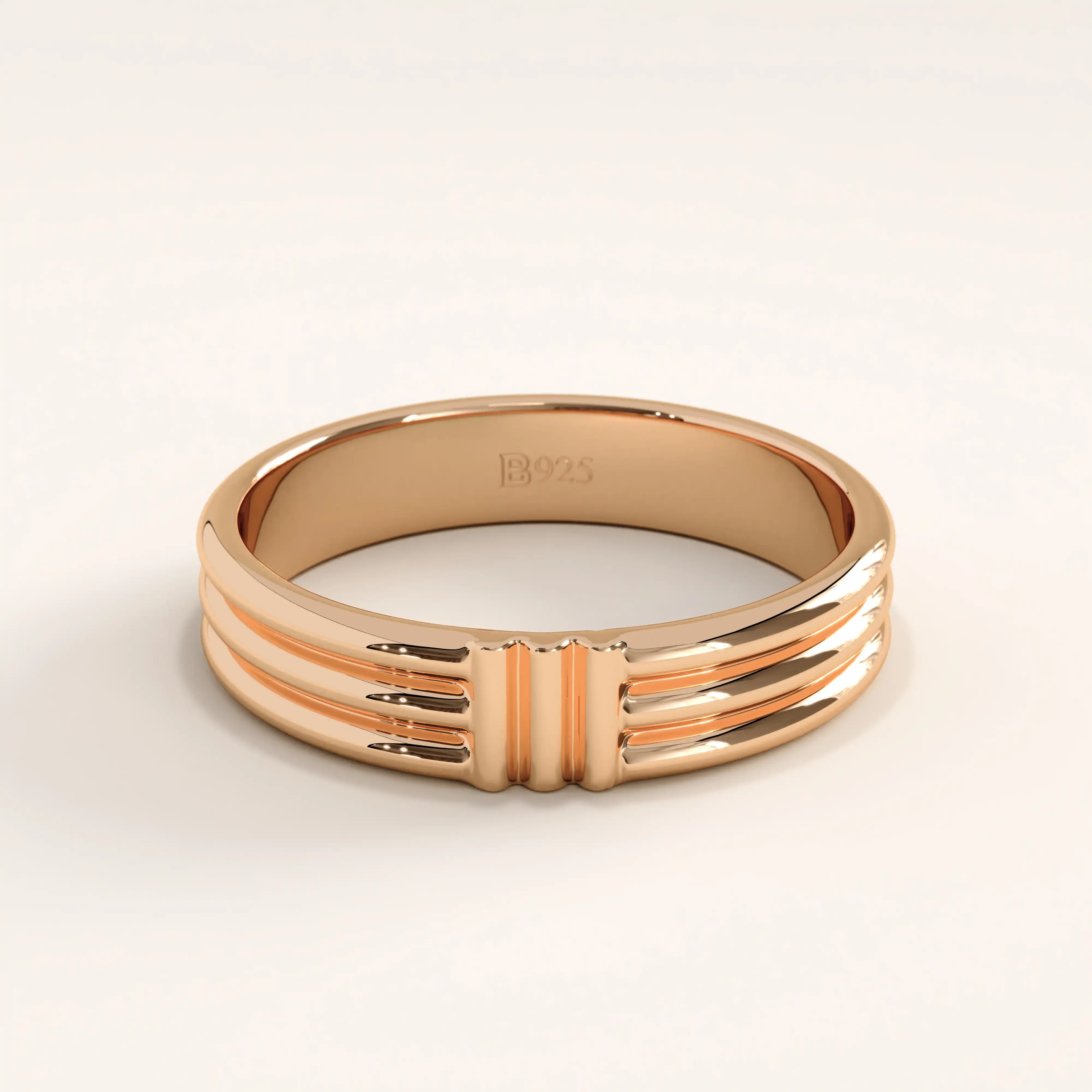 14k Gold Line Band Vermeil Ring