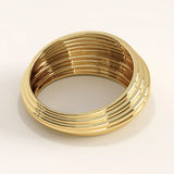 14k Gold Line Dome Vermeil Ring