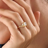 14k Gold Oval Dome Vermeil Ring