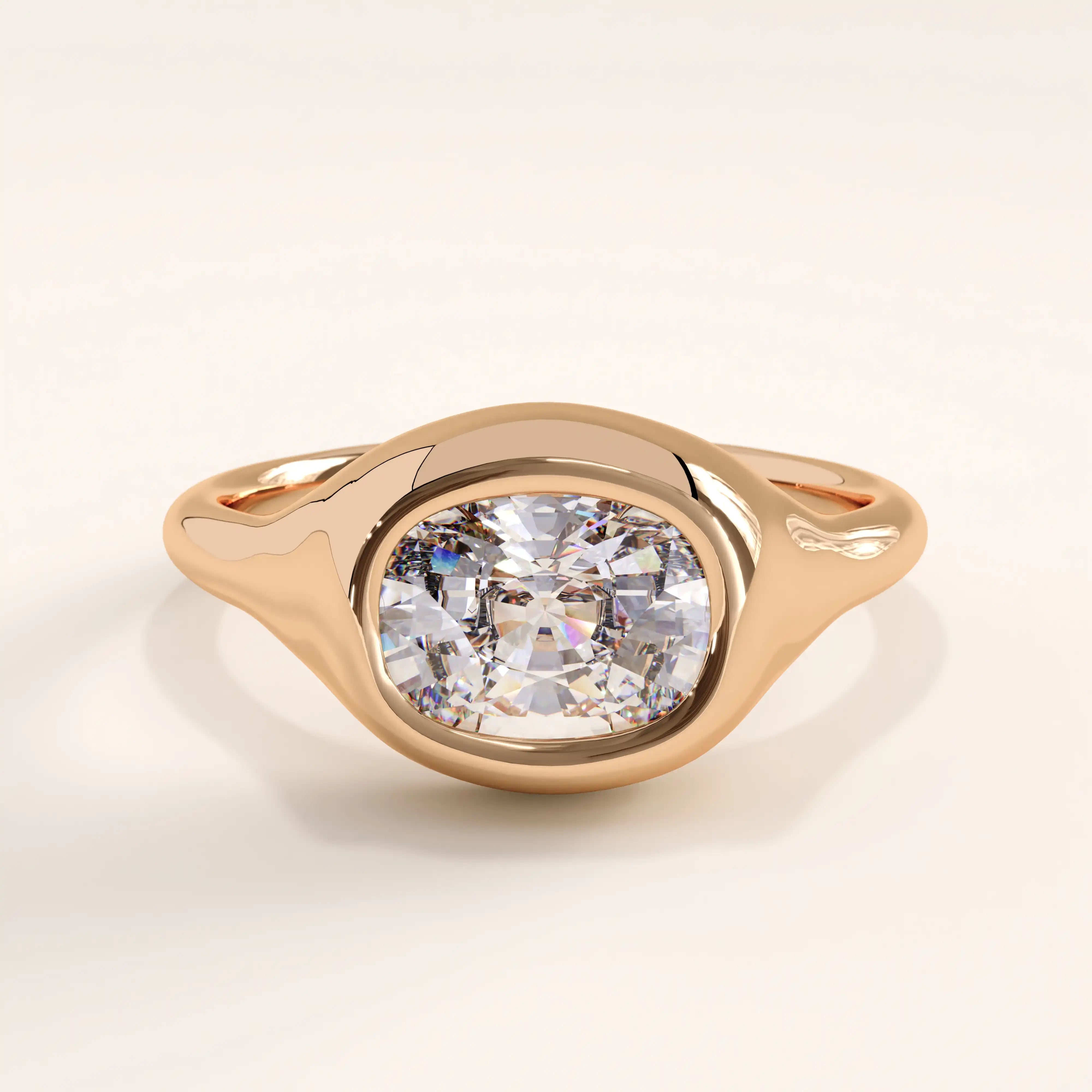14k Gold Oval Dome Vermeil Ring