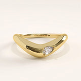 14k Gold Pear Curve Vermeil Ring