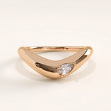 14k Gold Pear Curve Vermeil Ring