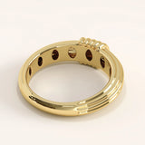 14k Gold Ribbed Dome Vermeil Ring