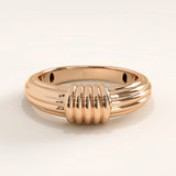14k Gold Ribbed Dome Vermeil Ring