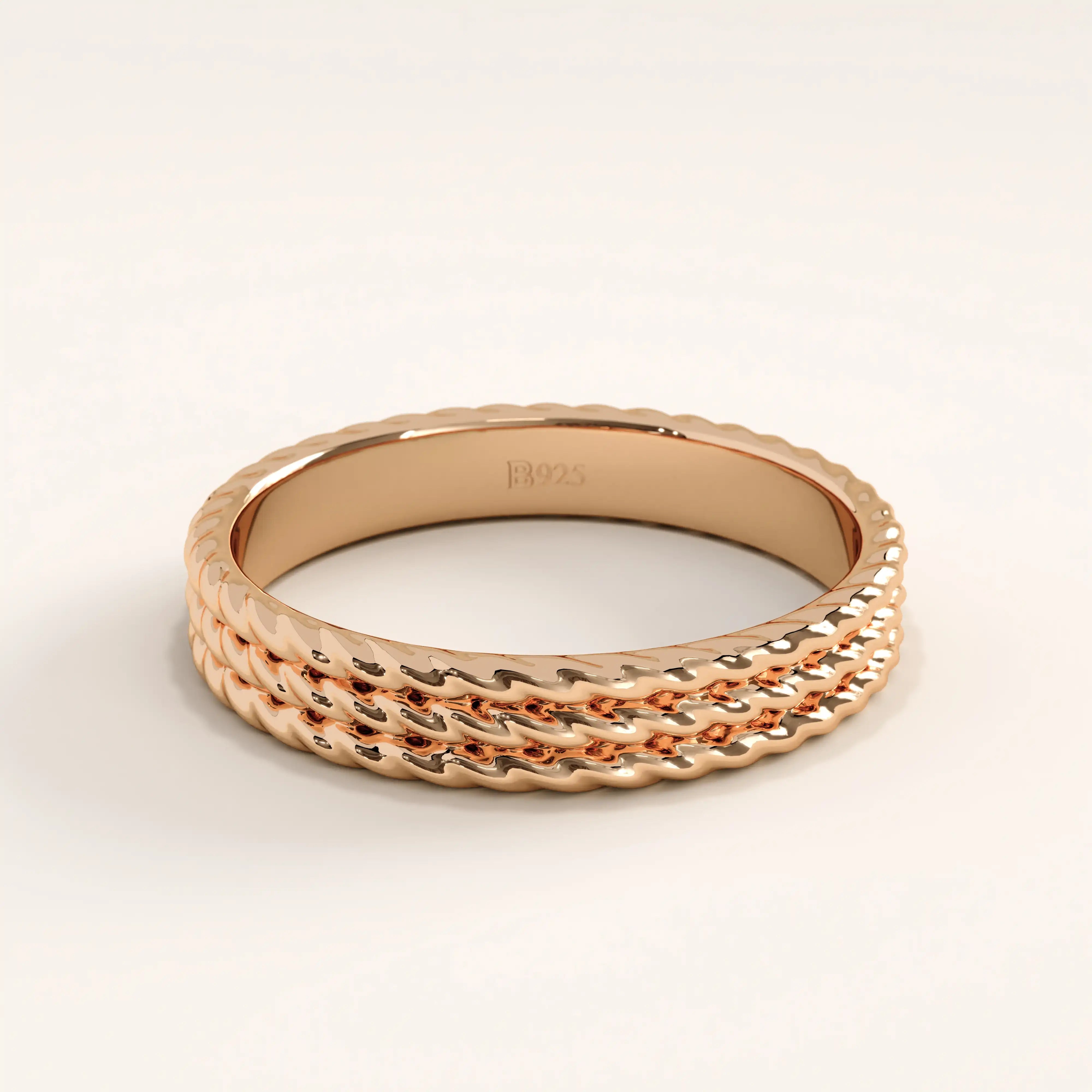 14k Gold Rope Band Vermeil Ring
