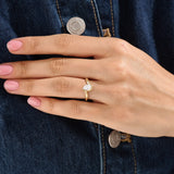 14k Gold Wavy Pear Vermeil Ring