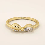 14k ribbon stacking ring in gold