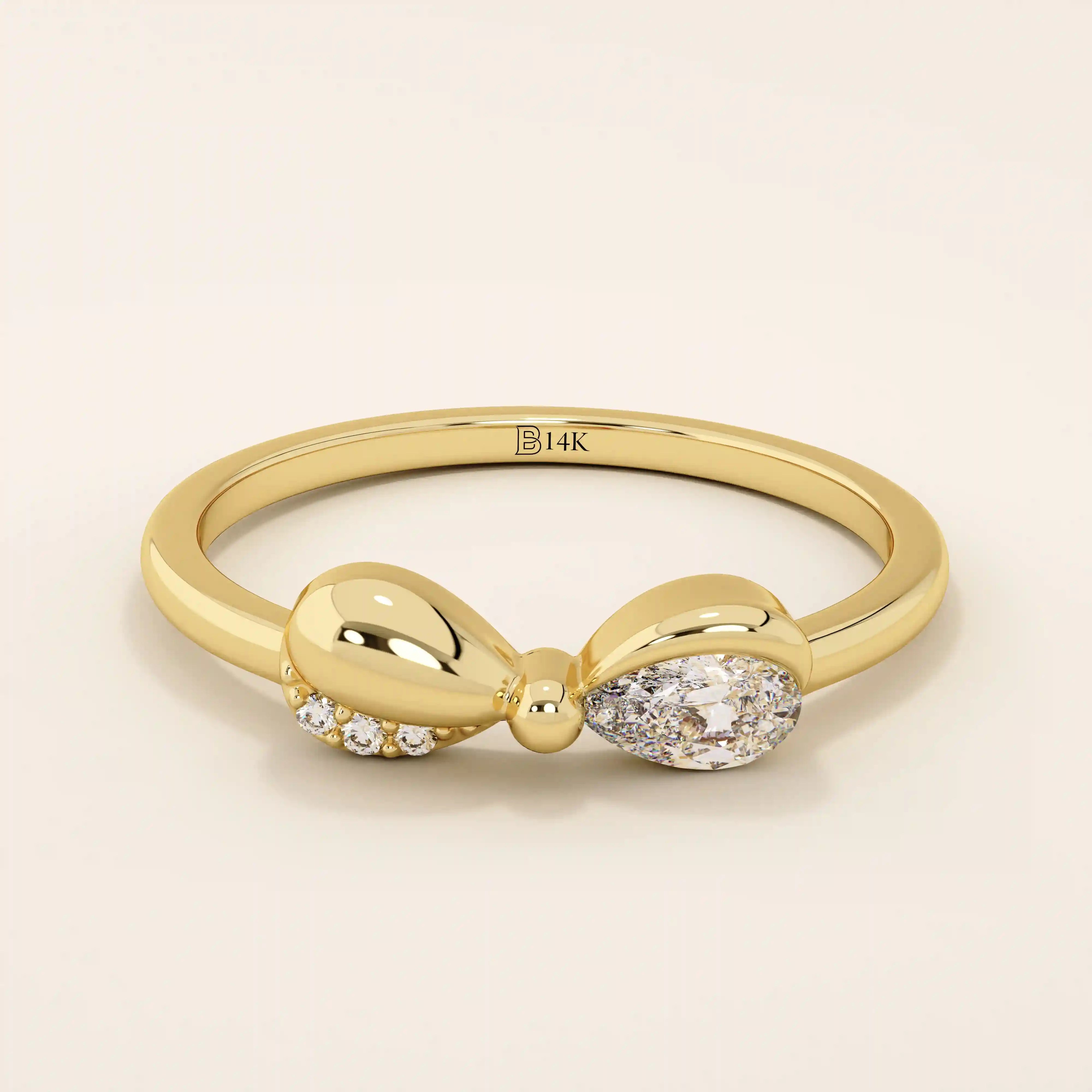 14k ribbon stacking ring in gold