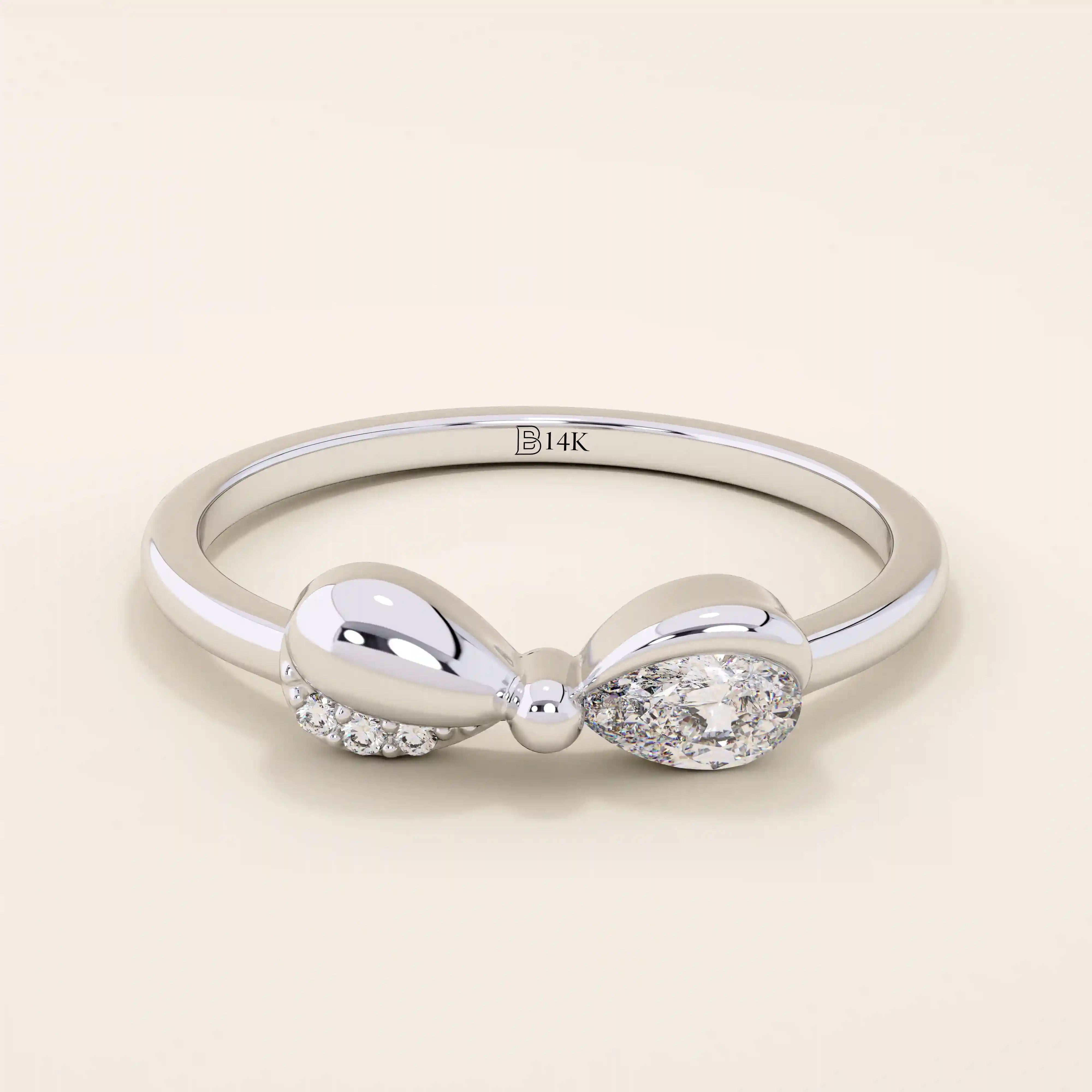 14k ribbon stacking ring in gold