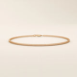 14k rose gold bracelet with a dainty wheat chain style, warm and sophisticated.
