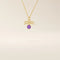 14k solid gold Aquarius zodiac symbol pendant necklace with a deep purple amethyst. Minimalist astrology birthstone jewelry.
