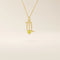 14k solid gold Scorpio zodiac symbol pendant necklace with a warm citrine gemstone. Minimalist astrology birthstone jewelry for women.