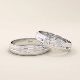 14K SOLID GOLD FLUSH SET SOLO MOISSANITE ALLIANCE WEDDING BAND
