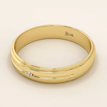 14K SOLID GOLD FLUSH SET SOLO MOISSANITE ALLIANCE WEDDING BAND