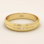 14K SOLID GOLD FLUSH SET SOLO MOISSANITE ALLIANCE WEDDING BAND
