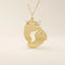 14k solid gold baby foot pendant necklace featuring a delicate tiny moissanite accent. A sentimental jewelry piece symbolizing new beginnings or motherhood. Perfect for gifting or everyday wear.