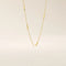 14k solid gold bar chain necklace with sleek horizontal links and a polished finish. A modern and minimal gold chain. Great for layering or wearing alone.
