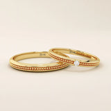 14k solid gold beaded slim band stackable  alliance wedding ring for women