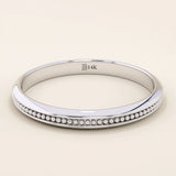 14k solid gold beaded slim band stackable  alliance wedding ring for women