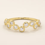 14k solid gold bezel set moissanite stacking wedding ring for women