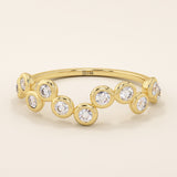 14k solid gold bezel set moissanite stacking wedding ring for women
