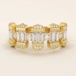 14k solid gold bold statement ring featuring unique baguette-cut spike design. A one-of-a-kind piece for standout style.