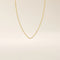 14k solid gold box chain necklace with square-shaped links and a smooth finish. A timeless and durable gold chain. Ideal for daily wear or layering.