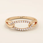 14k solid gold chain ring with bold links and pavé moissanite accents. A statement piece that combines texture and sparkle.