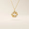 14k solid gold circle pendant with unique shape and paved moissanite stones. Eye-catching and modern gold jewelry. Ideal for minimal yet bold styling.