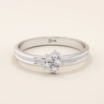 14k solid gold double band promise ring featuring clustered moissanite stones. A bold and elegant design perfect for everyday wear.