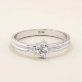 14k solid gold double band promise ring featuring clustered moissanite stones. A bold and elegant design perfect for everyday wear.