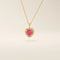 14k solid gold heart pendant necklace with a lab-grown ruby center. Bold yet delicate ruby necklace for women. Ideal for gifting or everyday wear.