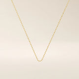14k solid gold lip chain necklace with a soft curved link design. A unique and modern gold chain. Great for layering or wearing every day.
