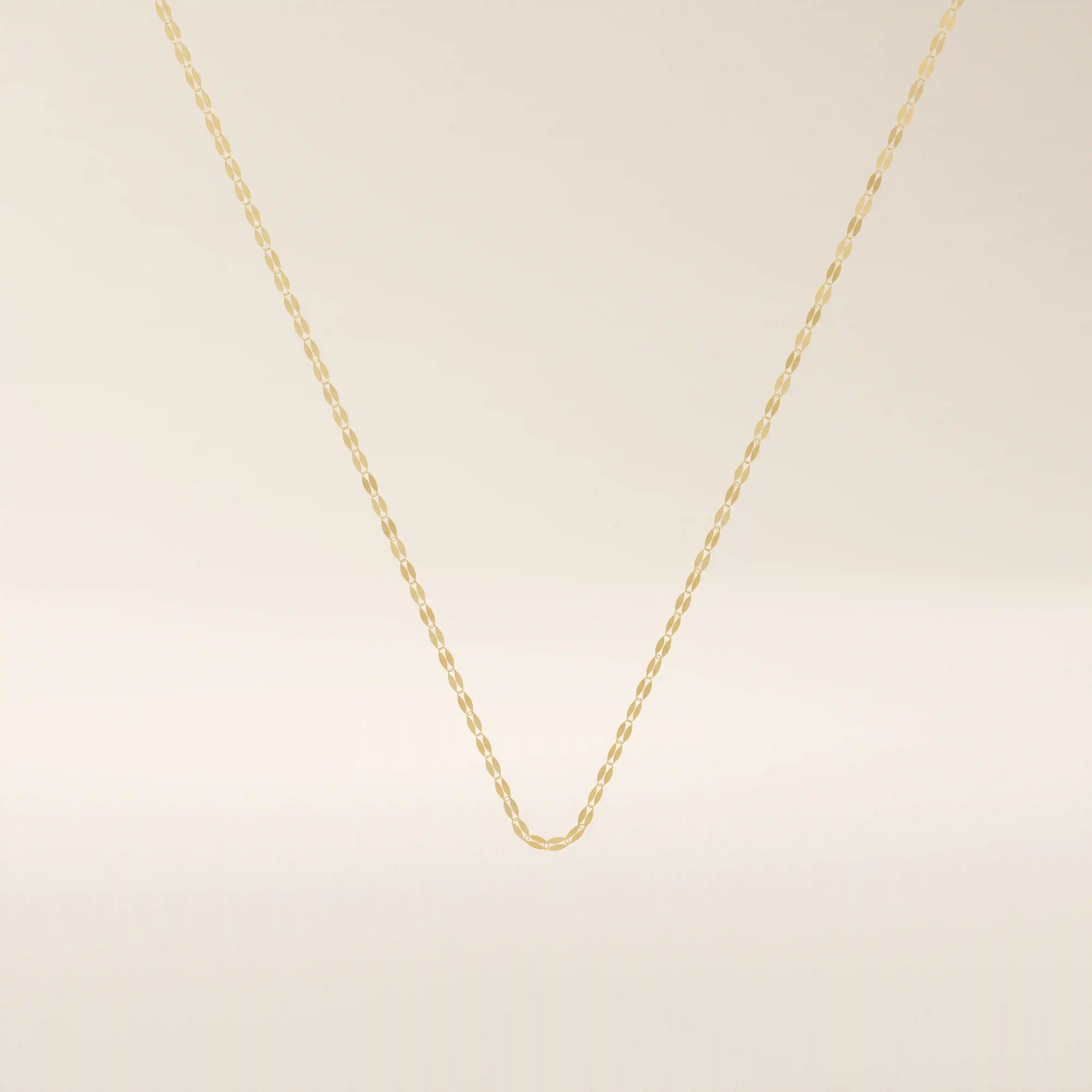 14k solid gold lip chain necklace with a soft curved link design. A unique and modern gold chain. Great for layering or wearing every day.
